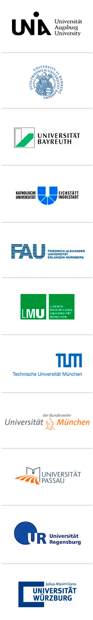 Die Logos aller 11 Partner Universitäten.